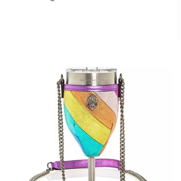 Kurt Geiger Rainbow Mini Bag with Chain Strap (wine cup) - Picture 2 of 6